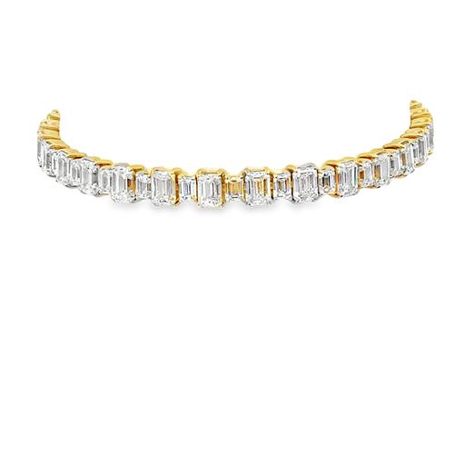 18k YG 13.9CT Emerald Cut Diamond Bracelet ON SPECIAL .900